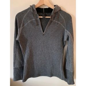 Prana • XS • 1/4 Zip Wool Blend Grey Striped Quarter Zip Pullover Hoodie Sweater